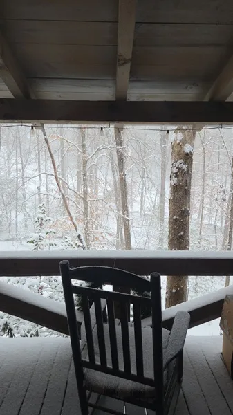 Deck in snow